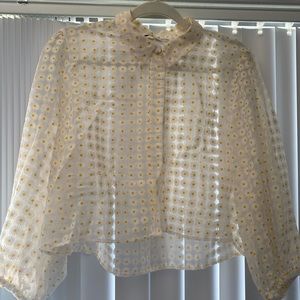 ZARA cropped daisy blouse size XL